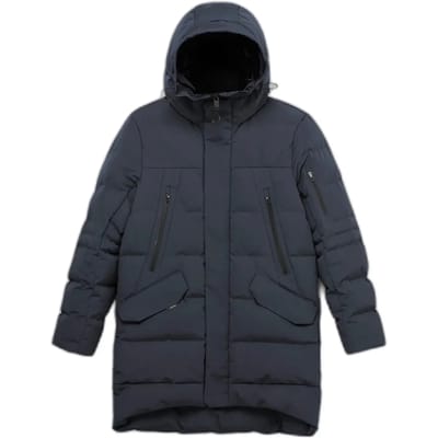 Mid-length gewatteerde jas met capuchon Krakatau Strofo
