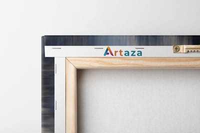 Artaza Canvas Schilderij Drieluik Abstracte Kunst - Zwarte Marmer met Gloed - 120x60 - Foto Op Canvas - Canvas Print