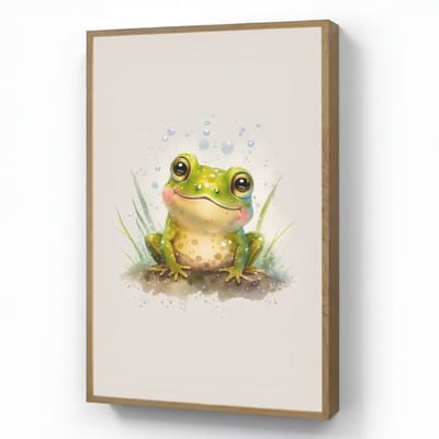 Wandlamp 70x100 cm - Oplaadbaar - Kikker - Groen - Waterverf - Dieren - Jongen - Meisje - Wandlampen binnen woonkamer - Slaapkamer lamp - Decoratieve nachtlamp - Vloerlamp draadloos
