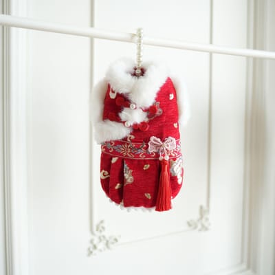 Hond Huisdier Tang Kostuum Vierbenige Kleding Nieuwjaar Rood Hanfu Hond Kerstjas Bruidskleding Teddybeer Kat Winterkleding XL