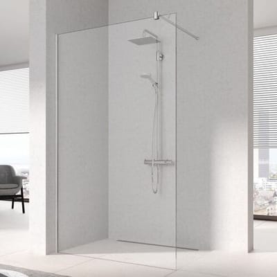 Kermi MENA partially framed WALK-IN Wall with 90° stabilization 80 cm, reversible METPF080203AK