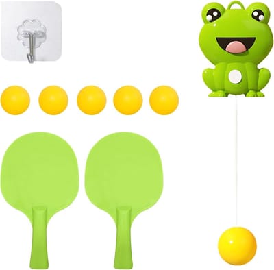 Tafeltennis trainer set voor kinderen, inclusief 5 ballen en 2 batjes voor optimale trainingservaring