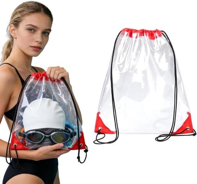 Transparante gymtas met trekkoord, multifunctionele rugzak voor school, sport en reizen, lichtgewicht en duurzaam