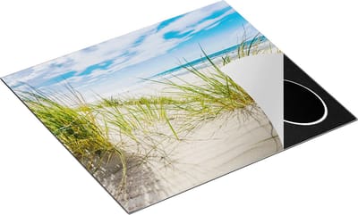 Chefcare Inductie Beschermer Strand en Zee vanuit de Duinen - 60x50 cm - Afdekplaat Inductie - Kookplaat Beschermer - Inductie Mat