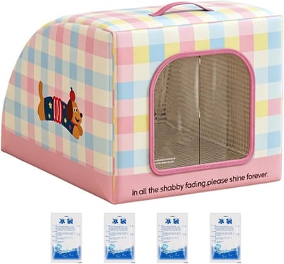 Geïsoleerd Kattenhuis - Draagbaar Huisdierenbed - Koel en Comfortabel - Stroomloze Koeling - 40 x 35 x 35 cm - Pup