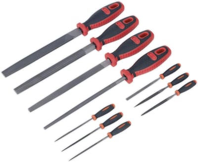 Handvijlenset - Metaalvijlen - Metaal Bewerken - Soft-grip Handgrepen - 10 Delig - Meerkleurig