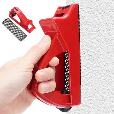 Gipsplaat Rasp - Afbraamschaaf - Afwerken Wand - Ergonomisch Ontwerp - 21 cm Lengte - Rood