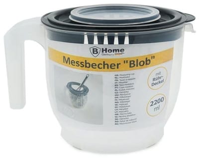 Dailygoods- Maatbeker 2 liter - Maatbeker met deksel - Maatbeker kunststof - Maatbeker met handvat - Antislipring - Duidelijke schaalverdeling - Meetbeker