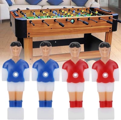 Tafelvoetbalspelers - Vervangende poppen - Tafelvoetbalspel - Installatie zonder gereedschap - 10.5 cm - Rood en blauw