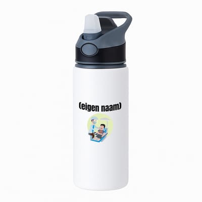 Hacebo® - tandarts met eigen naam waterfles met rietje zwart - Tandarts - mondhygiënisten/tandartsen - iemand die tandarts is of mondhygiënist - verjaardag - cadeau - kado - geschenk - water fles - 650ML