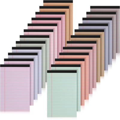 24 Stuks Kleine Notitieblokken 5x8 Inch Smal Gelinieerd Pastel Lijngevoerde Pads
