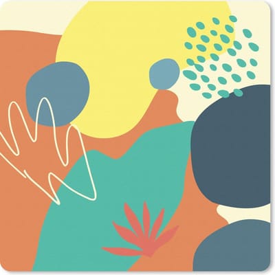 Muismat 20x20 cm - Mousepad Zomer - Vlekken - Abstract - Muismatten