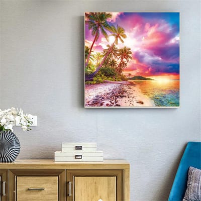 Diamant schilderij volledige ronde aankomst landschap strass foto's diamant borduurwerk diamant 30x30CM brown