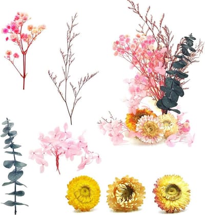 Gedroogde Bloemen Set - Natuurlijke Gedroogde Bloemen Boeketten - Knutselen & Decoratie - Lavendel Boeket - Geperste Gedroogde Bloemen - Huwelijkscadeau