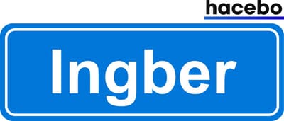 Hacebo - Plaatsnaam Sticker - 29x10 CM - Ingber sticker - Verkeersborden sticker - grappige cadeaus - Ingber