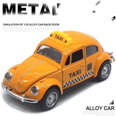 1: 32 Alliage Volkswagen Coccinelle, Voiture de Police Classique, Taxi, Voiture de Course, Modèle de Voiture à Ressort Cadeaux Recommandés Pour Enfants orange