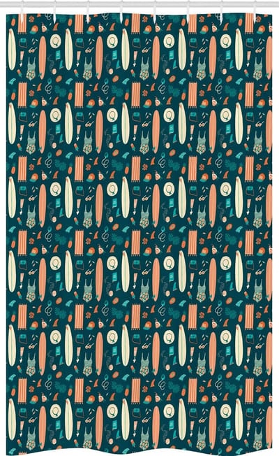 ABAKUHAUS Strand-Thema Douchegordijn – 120x180 cm – Polyester, waterafstotend, Teal Salmon