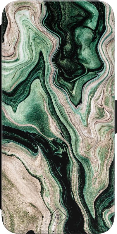 Casimoda® bookcase - Geschikt voor Samsung Galaxy S23 - Hoesje met pasjeshouder - Groen marmer / Marble - Groen - Kunstleer