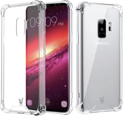 Hoesje Transparant geschikt voor Samsung Galaxy S9 Plus - Shock Proof Hoesje Case met Versterkte rand