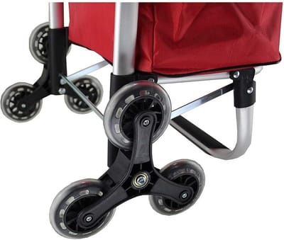 Boodschappentrolley traphelling 6 wielen aluminium frame kleur blauw Andrea - marineblauw Folding Shopping Trolley