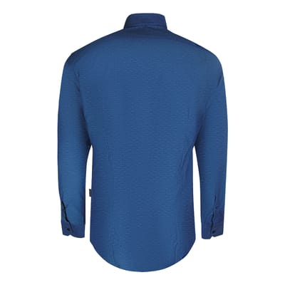 Aquascutum blauw shirt met lange mouwen en gestreept patroon