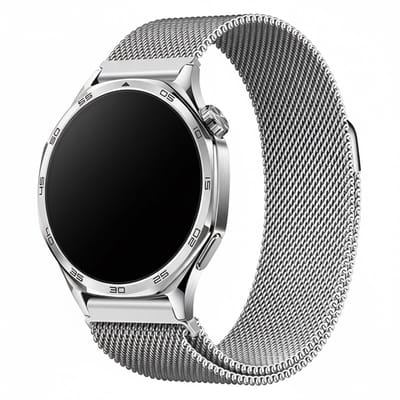 Milanees bandje - geschikt voor Garmin Vivoactive 4 / Venu 4 (45mm) / Venu 3 / 2 / Forerunner 255 / Forerunner 265 / 570 (47mm) en Polar Vantage M / M2 / V3 / Grit X (Pro) - Milanese - zilver