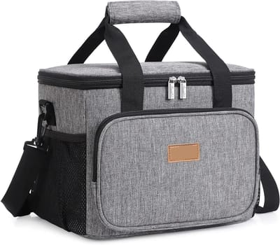 Koeltas Grote Lunchtas - Geïsoleerde Box - Picknicks en Uitjes - Scheurvaste Stof - 15 Liter - Zwart