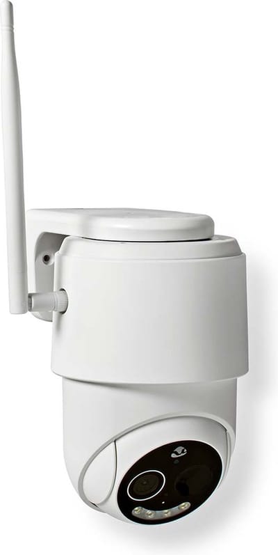 Nedis SmartLife Camera voor Buiten - Full HD 1080p - Pan tilt - IP65 - Max. batterijduur: 5 Maanden - Cloud Opslag (optioneel) / microSD (niet inbegrepen) - 5 V DC - Bewegingssensor - Nachtzicht - Wit