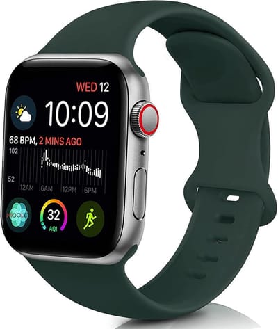 Strap-it Classic Siliconen band - Geschikt voor Apple Watch bandje - Series 1/2/3/4/5/6/7/8/9/10/11/SE/SE2/SE3 - Olijfgroen - Bandje siliconen sport loop - iWatch sportbandje voor maat: 38 / 40 / 41 / 42mm