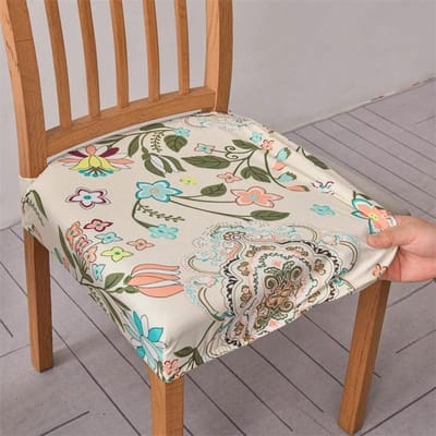 1 pièce Housse de Chaise Imprimée Housse de Siège de Chaise de Salle à Manger Extensible Lavable Décoration de Maison Housse de Chaise de Cuisine pour Hôtel Banquet 1PC