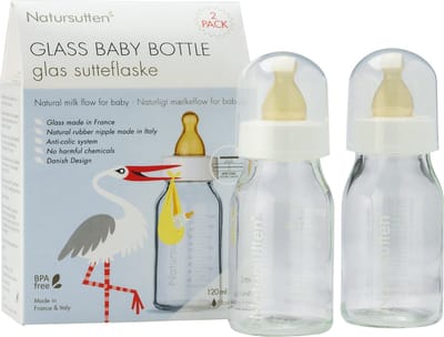 Natursutten - glazen drinkflessen - 110 ml - 2 stuks