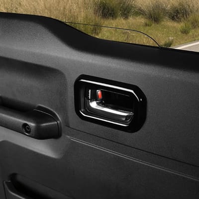Car Interior Deurgreep Frame Cover Carbon Fiber Sticker Voor Suzuki Jimny 2018-2025 - Auto Accessoires voor Interieurdecoratie en Bescherming - 2 Stuks (Diep Zwart)