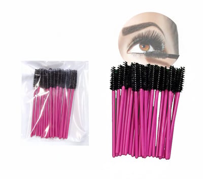 Famanu – Wasbare wimperborstels voor mascara en wenkbrauwen, zachte vezels, tot 5 keer te gebruiken, 20 stuks, zwart