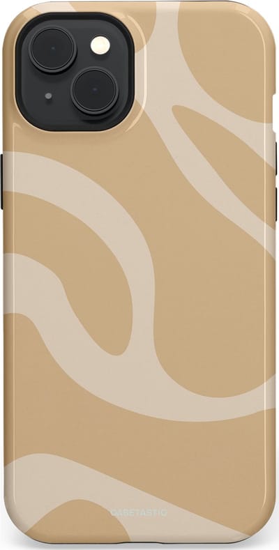 Casetastic hoesje geschikt voor Apple iPhone 15 Plus - MagSafe - Dubbellaagse bescherming - Aesthetic Beige Wave Clean Girl - Fashion Case - Beige