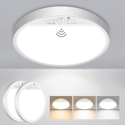 Set van 2 Plafondlampen met Bewegingssensor en LED Technologie – 15W, 1500 Lumen, Dimbaar in 3 Kleurtemperaturen