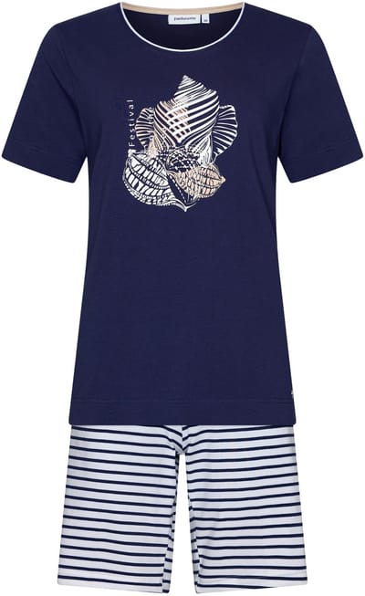 Pastunette Shortama Sea Breeze - Blauw/Wit - Katoen - Maat 38