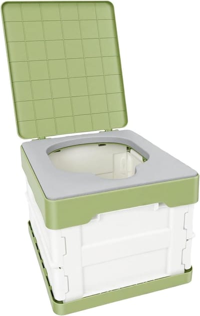 Draagbaar Toilet - Opvouwbaar Potje - Reizen en Noodgevallen - Ruimtebesparend Ontwerp - Compact - Grijs