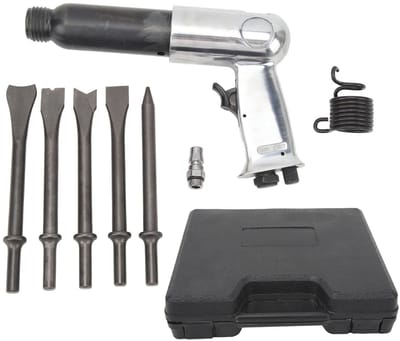 Lucht hamer kit, 150Mm/190Mm/250Mm korte/lange lus lucht beitel kit met snelwisselhouder en 4/5 beitels, lichtgewicht anti-trillings pneumatische hamer voor scheppen en (250mm
