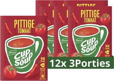 Knorr Cup A Soup - Pittige Tomaat - zonder smaakversterkers, kleurstoffen en conserveermiddelen - 36 Porties