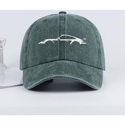 Klassieke Sportwagen Silhouet Baseballpet Mannen Retro Gewassen Katoen Verstelbare Papa Hoed Casual Automobiel Zon Hoed gray