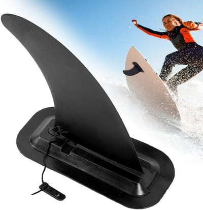 JHUBERS- Surfboard Vin - Verwijderbare Fin - 23 cm - Inclusief 2 Accessoires - Robuust en Flexibel - Geschikt voor Paddle Board/Longboard - Surfvin