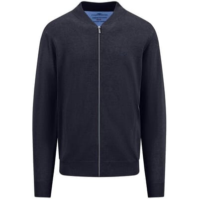 Fynch-Hatton Vest Cardigan College Collar Superfine Cotton Navy / male
