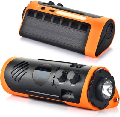 Follesa® NoodRadio – Noodradio – Radio Op Batterijen - Noodpakket – 2200 Mah Powerbank - Surival Radio – Solar Opwindbaar - Solar powerbank