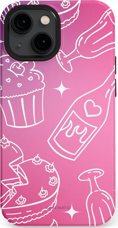 Casetastic Hoesje Geschikt voor Apple iPhone 13 Mini Magsafe - Stijlvolle Beschermende Duo-layer Case - Roze Gebakfeest