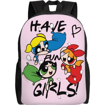 Poweres Anime Puffes Rugzak voor Dames Heren Waterdicht School College Boterbloem Bloesem Konijn Tas Print Boekentas One Size