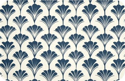 Badmat 60x40 cm - Antislip - Klassiek - Motief - Blauw - Badmatten voor badkamer - Badkamermat - Douchemat - Badkamer mat