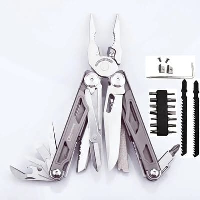 Gran Vida® - Multitool Set - 21 in 1 - Inclusief Schroevendraaier Bits - RVS - Grijs