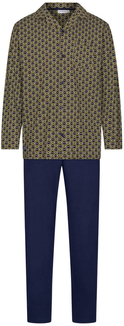 Pastunette - Pyjama - Adventure - Bio Katoen - Groen/Blauw - Doorknoop - Maat L
