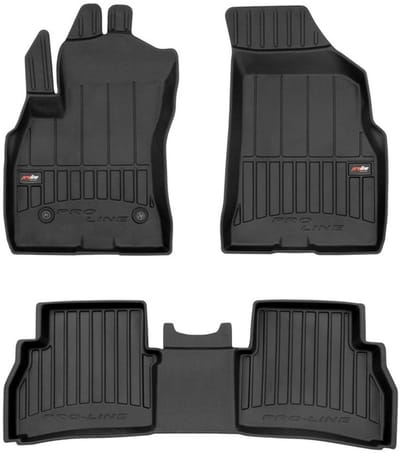 Frogum - 3D Pro-Line - Automatten Set - Geschikt voor FIAT Doblo II 2010-2020 - 3-delig - Hoge Rand 6cm
