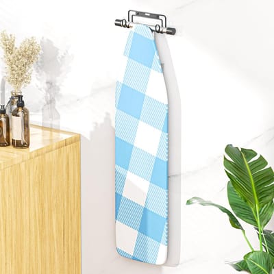 Strijkplank houder - Wandmontage hanger - Ruimtebesparing thuis - Twee installatieopties - 265 x 192 x 49 cm - Mat zwart